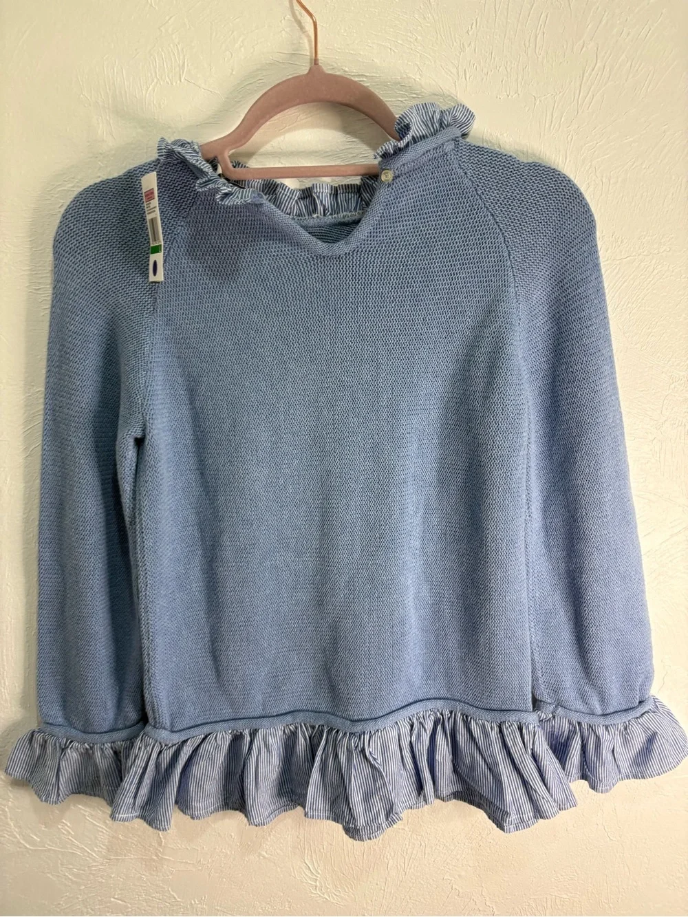 vineyard vines girls rolled edge ruffle sweater